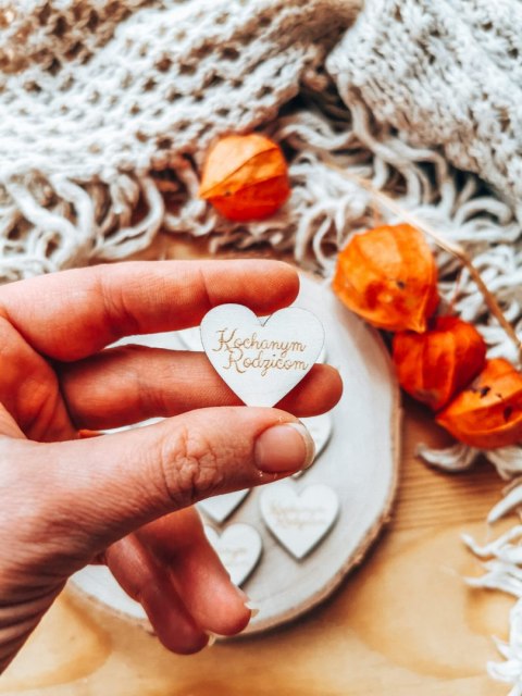 Kochanym Rodzicom - SERCE (10szt) 3/4/5cm - - - (serduszka, serduszko, serca, Dla Mamy Taty, podziękowanie dla Rodziców, Rodzice