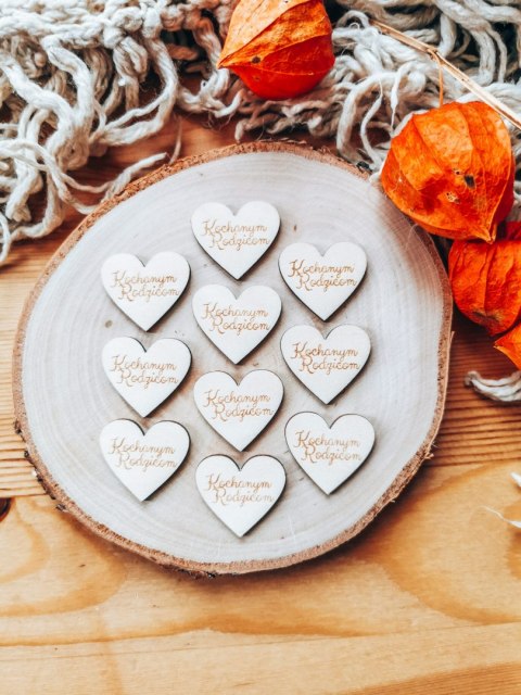 Kochanym Rodzicom - SERCE (10szt) 3/4/5cm - - - (serduszka, serduszko, serca, Dla Mamy Taty, podziękowanie dla Rodziców, Rodzice