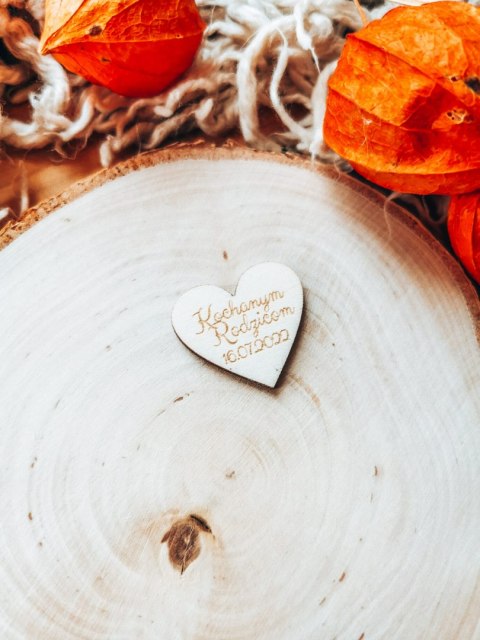 Kochanym Rodzicom z DATĄ - (1szt) SERDUSZKO 3/4/5cm - - - (serduszka, serce, serca data)