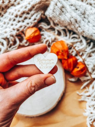 Kochanym Rodzicom z DATĄ - (1szt) SERDUSZKO 3/4/5cm - - - (serduszka, serce, serca data)