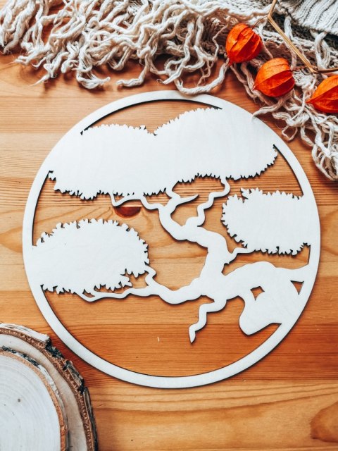 Koło do dekoracji 011 - bonsai (3 wzory) drzewo