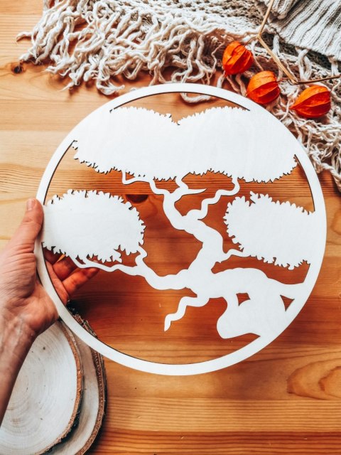 Koło do dekoracji 011 - bonsai (3 wzory) drzewo