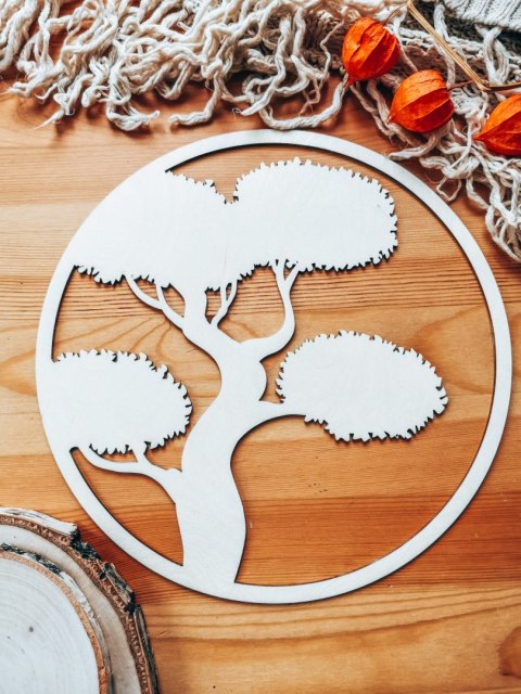 Koło do dekoracji 011 - bonsai (3 wzory) drzewo