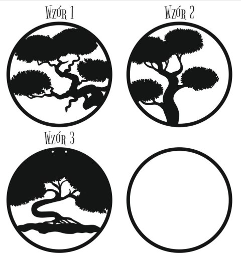 Koło do dekoracji 011 - bonsai (3 wzory) drzewo