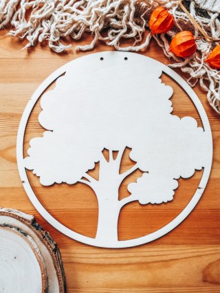 Koło do dekoracji 013 - dąb (4 wzory) drzewo