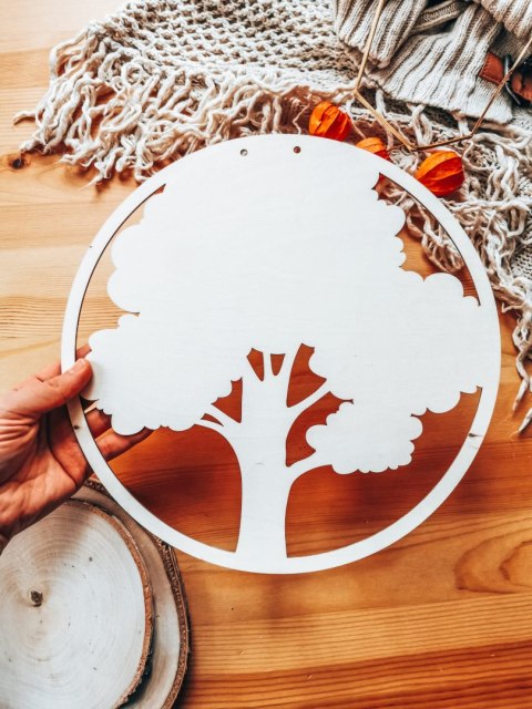 Koło do dekoracji 013 - dąb (4 wzory) drzewo