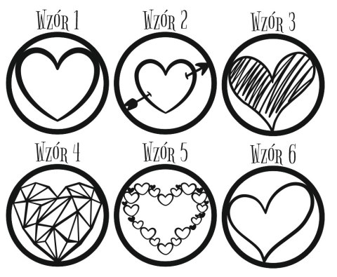 Koło do dekoracji 016 - od 20cm - serca 01 (6 wzorów)