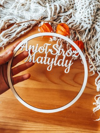 Koło z napisem (1szt) - Anioł Stróż - wzór 1