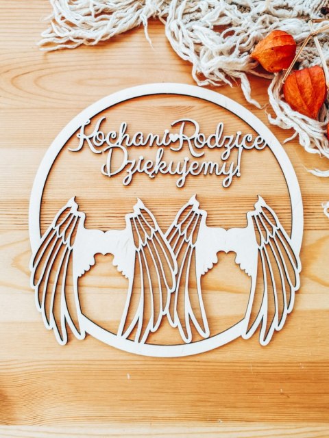 Koło z napisem (1szt) - Kochani Rodzice - wzór 2 (Kochana Mamo/ Kochany Tato)