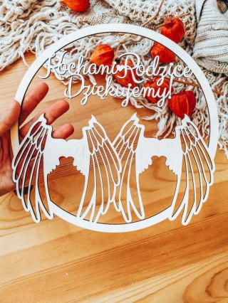 Koło z napisem (1szt) - Kochani Rodzice - wzór 2 (Kochana Mamo/ Kochany Tato)