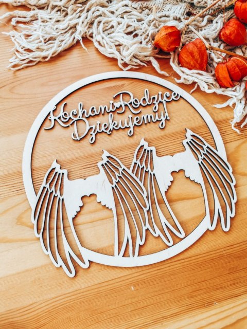 Koło z napisem (1szt) - Kochani Rodzice - wzór 2 (Kochana Mamo/ Kochany Tato)