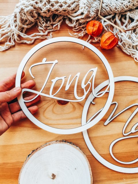 Koło z napisem - Mąż i Żona