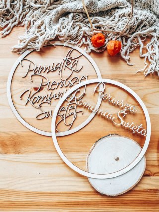 Koło z napisem - Pierwsza Komunia Święta