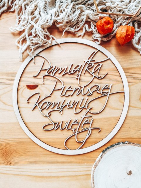 Koło z napisem - Pierwsza Komunia Święta