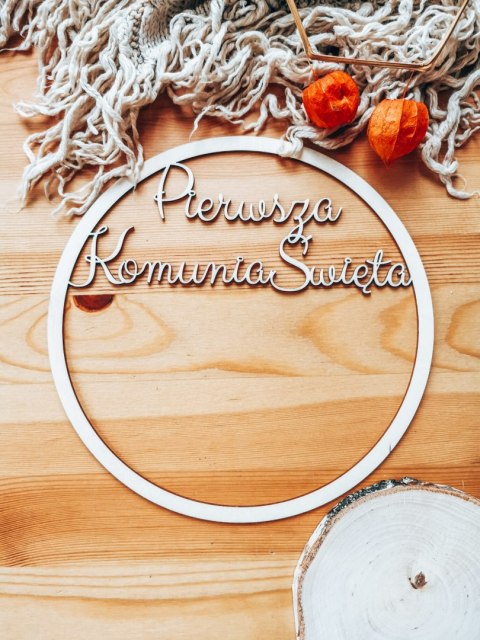 Koło z napisem - Pierwsza Komunia Święta