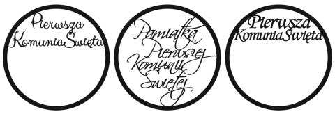 Koło z napisem - Pierwsza Komunia Święta