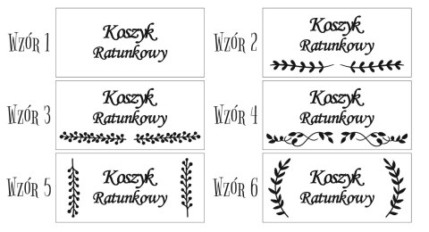 Koszyk Ratunkowy - skrzynka z napisem drewnianym 3d (10 wzorów)