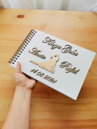 Księga Gości z drewnianą okładką - napis 3d - Młoda Para (9 wzorów) (album na zdjęcia)