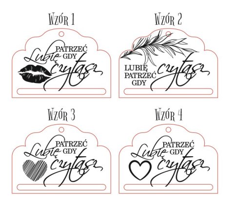 Lubię patrzeć gdy czytasz - zakładka ozdobna 5x3,5cm (3szt) - - - (baza do zakładki do książki)