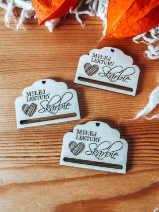 Miłej lektury Skarbie - zakładka ozdobna 5x3,5cm (3szt) - - - (baza do zakładki do książki)