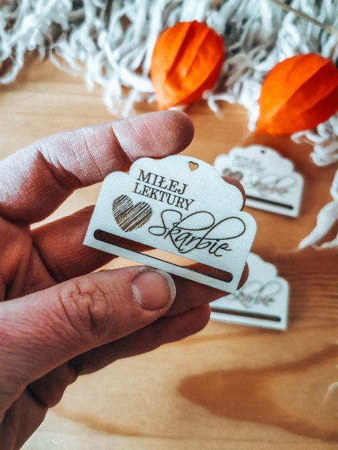 Miłej lektury Skarbie - zakładka ozdobna 5x3,5cm (3szt) - - - (baza do zakładki do książki)