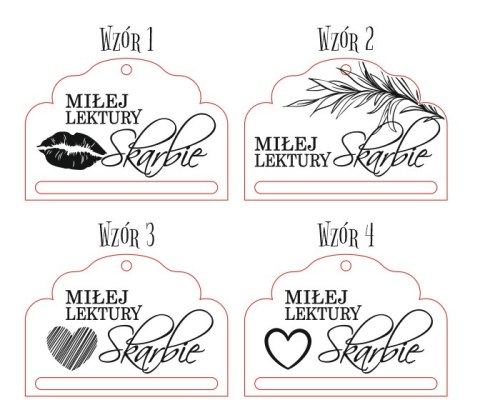 Miłej lektury Skarbie - zakładka ozdobna 5x3,5cm (3szt) - - - (baza do zakładki do książki)