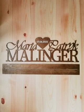 Napis stojący 30-60cm (1szt) - Imienny 01 - napis na stół Pary Młodej