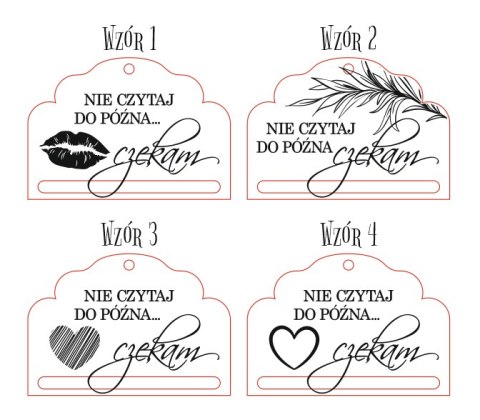 Nie czytaj do późna - zakładka ozdobna 5x3,5cm (3szt) - - - (baza do zakładki do książki)