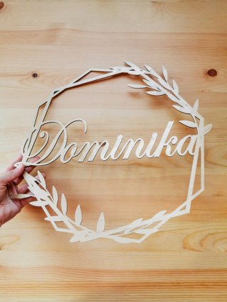 Obręcz (1szt) - wianek 03 - dowolny napis (koło)