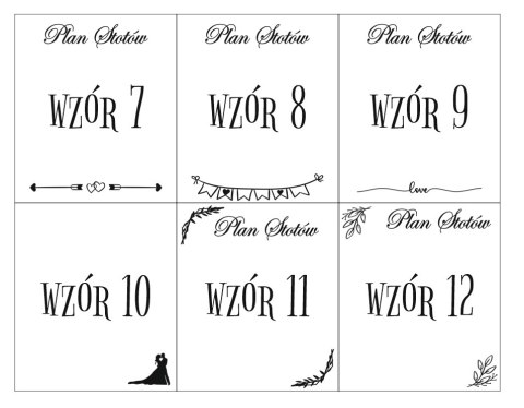 Plan Stołów - WZÓR 01 - dowolny tekst - - - (znajdź swój stolik swoje miejsce)