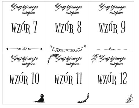 Plan Stołów - WZÓR 01 - dowolny tekst - - - (znajdź swój stolik swoje miejsce)
