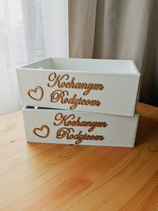 Podziękowanie dla Rodziców - skrzynka biała (10 wzorów)