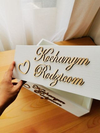 Podziękowanie dla Rodziców - skrzynka biała (10 wzorów)