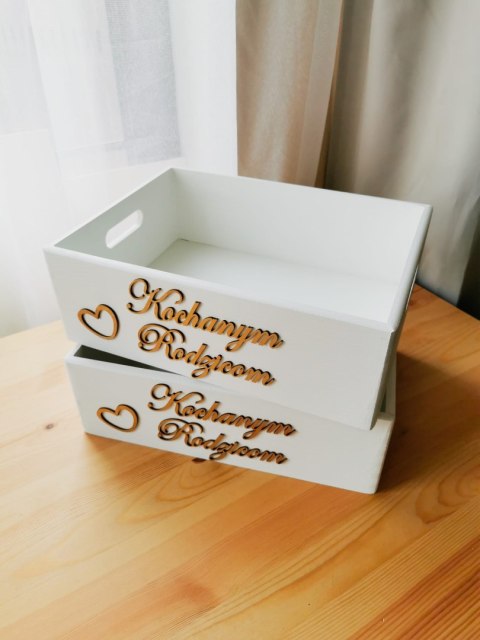 Podziękowanie dla Rodziców - skrzynka biała (10 wzorów)