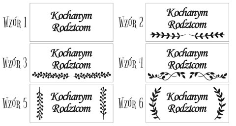 Podziękowanie dla Rodziców - skrzynka biała (10 wzorów)