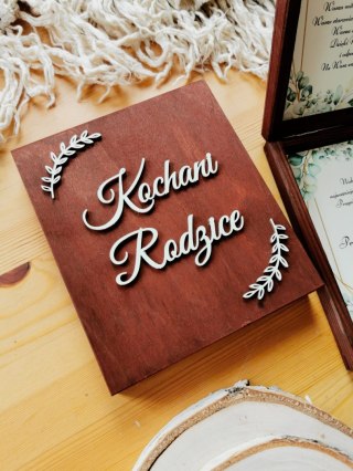 Prośba o błogosławieństwo (1szt) - 3d GAŁĄZKI 02 - zaproszenie dla Rodziców na Ślub w drewnianym pudełku