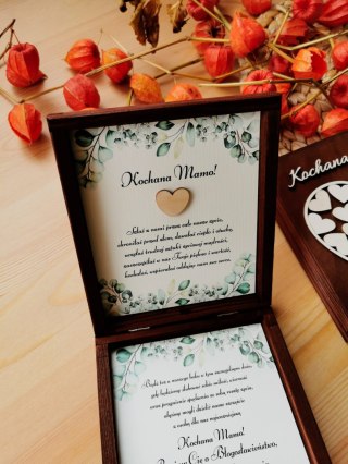 Prośba o błogosławieństwo (1szt) - 3d Serce mozaika - zaproszenie dla Rodziców na Ślub w drewnianym pudełku