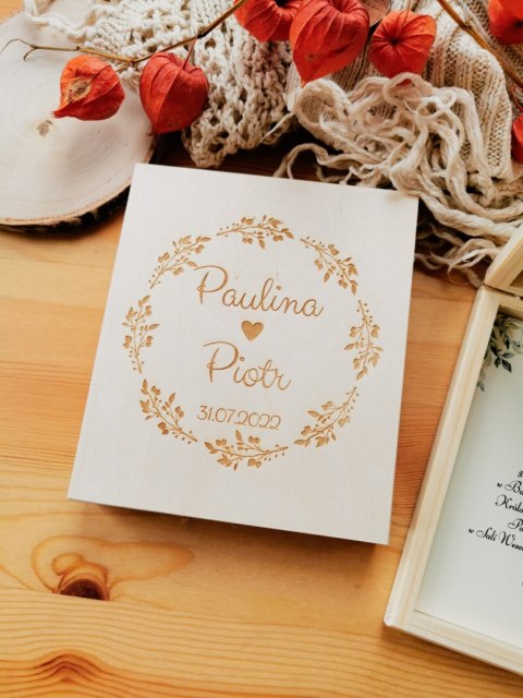 Prośba o błogosławieństwo (1szt) - 6 wzorów - zaproszenie dla Rodziców na Ślub w drewnianym pudełku