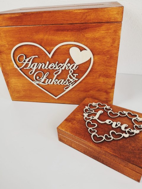 Pudełko na koperty - Imiona w sercu