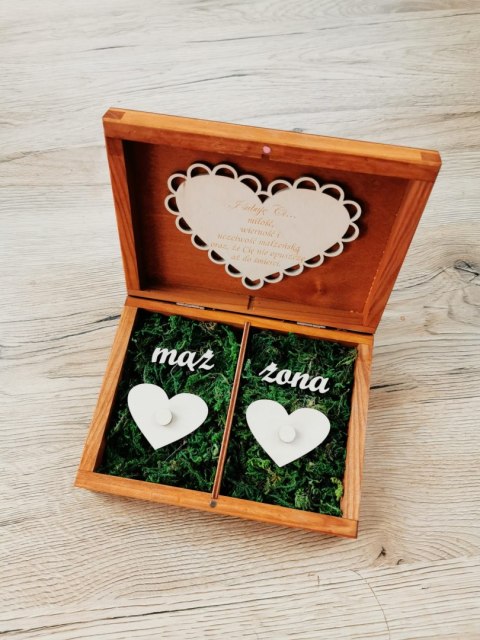 Pudełko na obrączki - Imiona w sercu