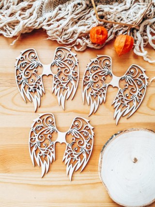 Skrzydła (12cm) (3szt) - kształt M-01 - - - (skrzydełka do aniołka, anioła aniołek, anioł)