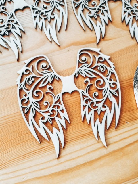 Skrzydła (12cm) (3szt) - kształt M-01 - - - (skrzydełka do aniołka, anioła aniołek, anioł)