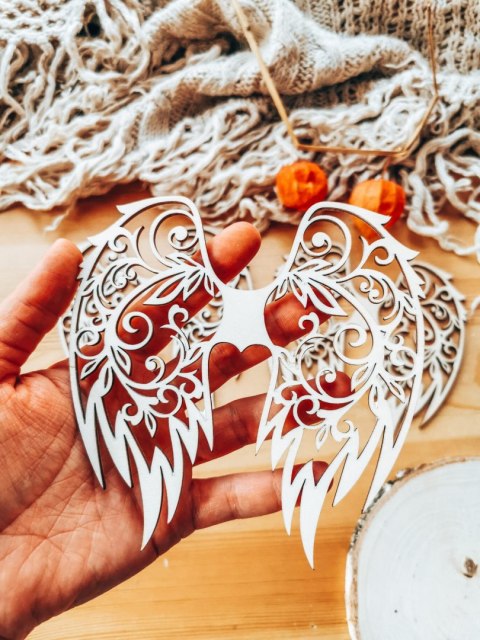 Skrzydła (12cm) (3szt) - kształt M-01 - - - (skrzydełka do aniołka, anioła aniołek, anioł)