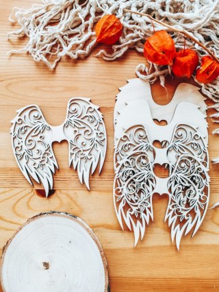 Skrzydła (12cm) (6szt) - kształt M-01 3D - (skrzydełka do aniołka, anioła aniołek, anioł)