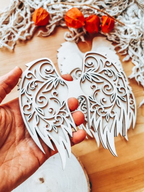 Skrzydła (12cm) (6szt) - kształt M-01 3D - (skrzydełka do aniołka, anioła aniołek, anioł)