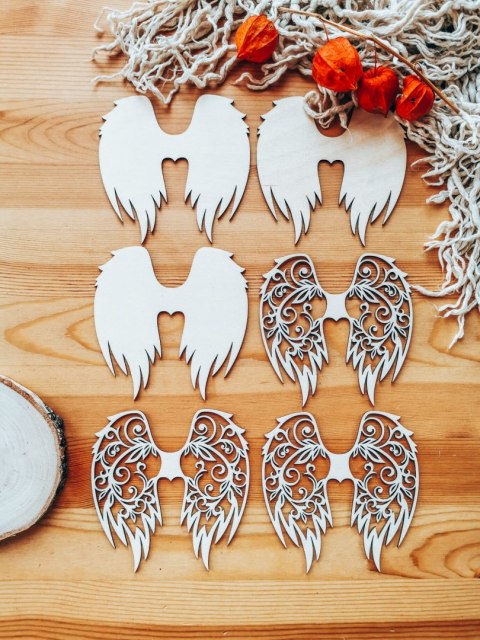 Skrzydła (12cm) (6szt) - kształt M-01 3D - (skrzydełka do aniołka, anioła aniołek, anioł)