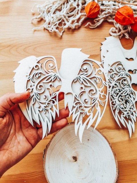 Skrzydła (12cm) (6szt) - kształt M-01 3D - (skrzydełka do aniołka, anioła aniołek, anioł)