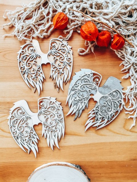 Skrzydła (12cm) (6szt) - kształt M-01 3D - (skrzydełka do aniołka, anioła aniołek, anioł)