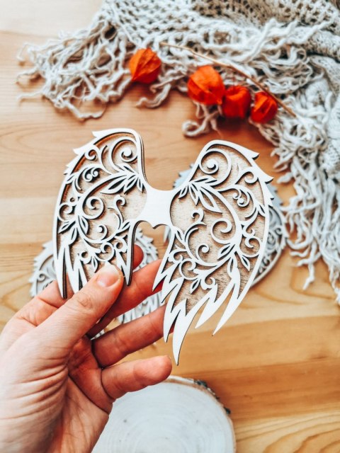 Skrzydła (12cm) (6szt) - kształt M-01 3D - (skrzydełka do aniołka, anioła aniołek, anioł)