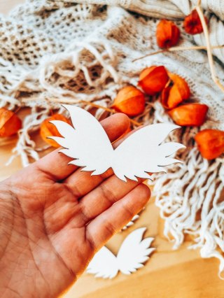 Skrzydła ! 6szt ! (7,5cm/9cm/12cm/18cm) - wzór 09 - - - (skrzydełka anioła, do aniołka, aniołek, anielskie)